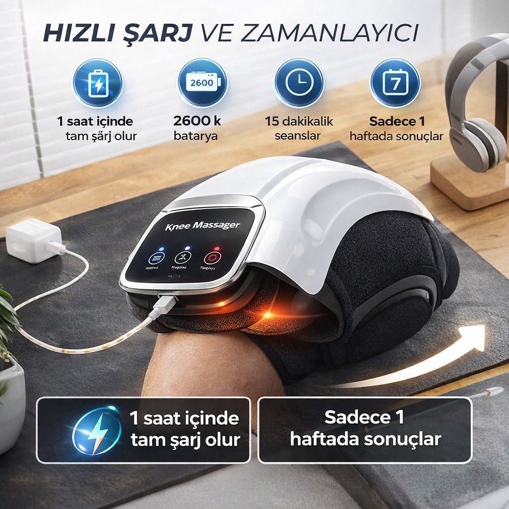 Diz Masaj Aleti termal – Isıtmalı, Titreşimli ve Hava Kompresyonlu Dirsek Omuz MASAJ