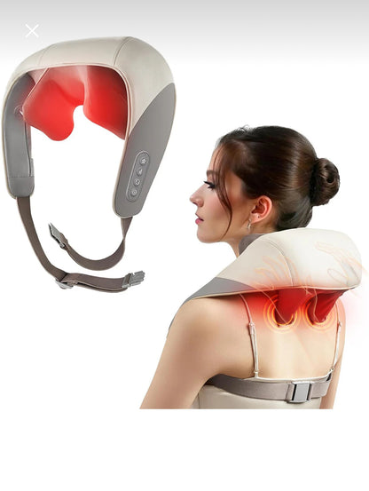 Isıtmalı ve Titreşimli Boyun, Sırt, Bel Masaj Aleti – 2 Hızlı, 2 Kademeli Sıcaklık Kontrollü Ergonomik Masaj Kemeri