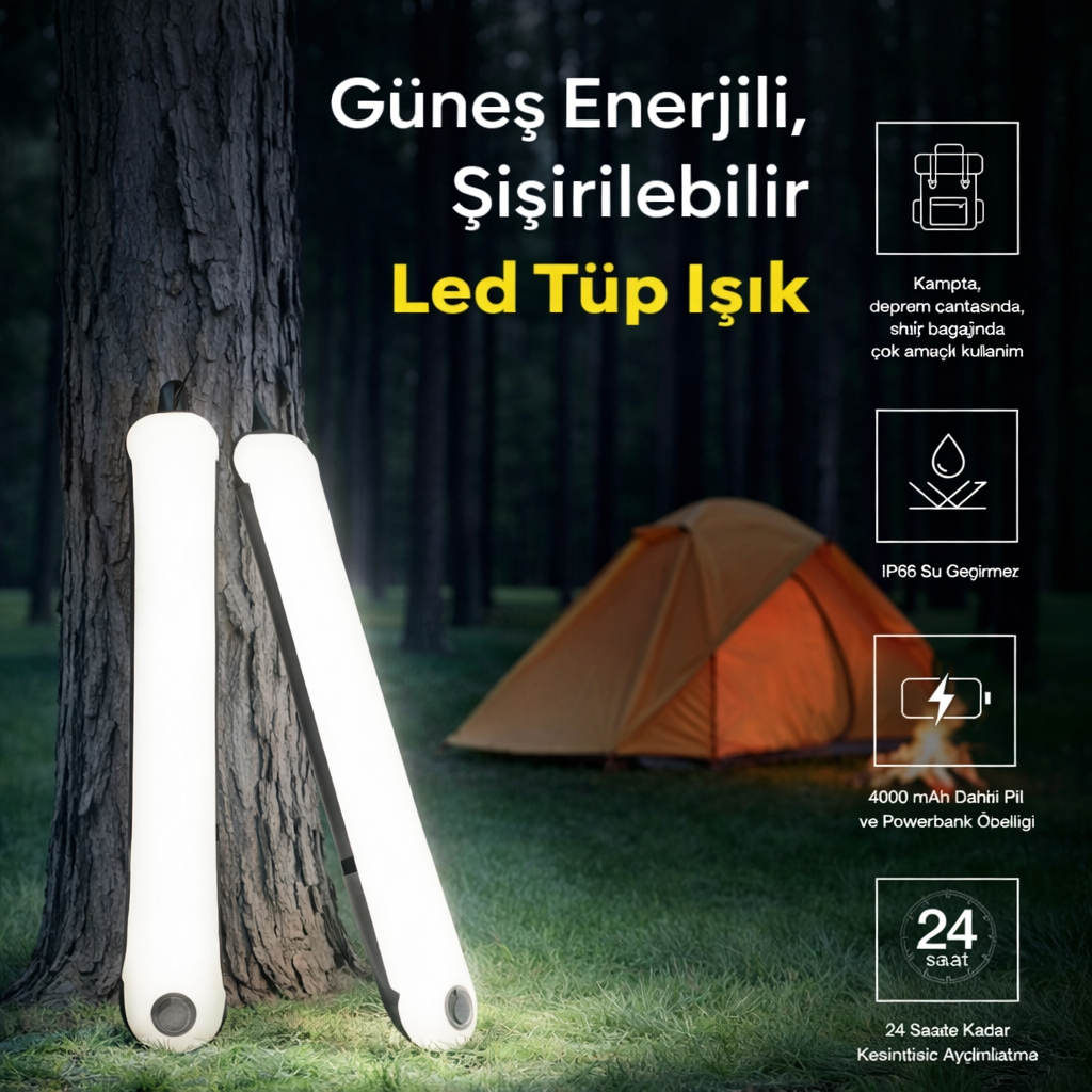 Şişirilebilir LED Işık | Makyaj, Kamp, Fotoğraf & Video Çekimleri İçin Taşınabilir Lamba