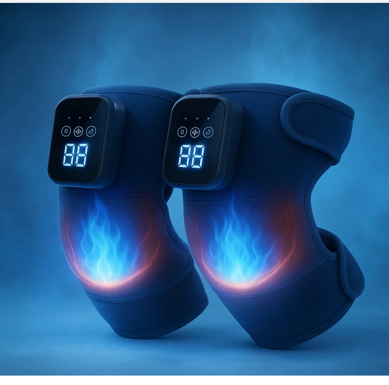 Isıtmalı ve Titreşimli Akıllı Diz Destek Bandı – LED Ekranlı, 3 Modlu, Yüksek Frekans Masajlı Eklem Koruyucu