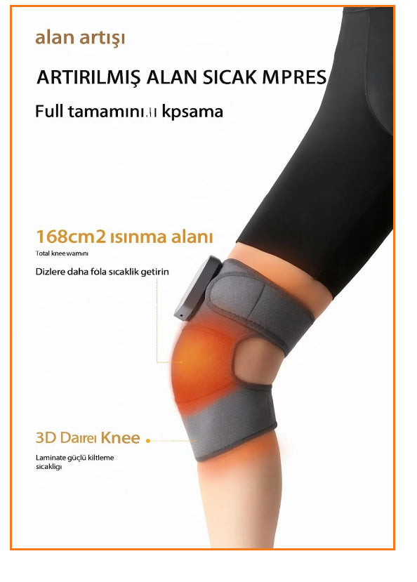 Isıtmalı ve Titreşimli Akıllı Diz Destek Bandı – LED Ekranlı, 3 Modlu, Yüksek Frekans Masajlı Eklem Koruyucu